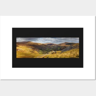 Fan Brycheiniog, Fan Hir, Cefn Cul, Bwlch Bryn-rhudd Pass, Glyn Tawe and Fan Gyhirych from Cribarth, Brecon Beacons National Park, Wales Posters and Art